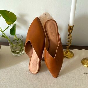 Madewell leather never worn loafer mules . Nordstrom Rack stickers on soles .
